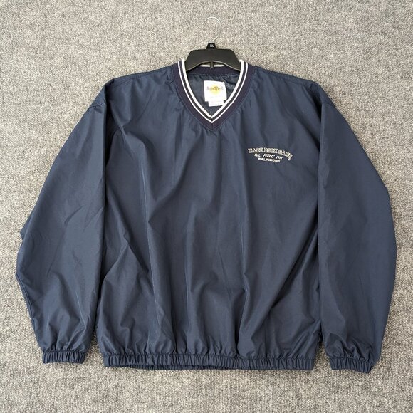 HARDROCK CAFE‎ Winderbreaker Pullover Men's L Baltimore Blue V Neck Long Sleeve - Picture 1 of 14
